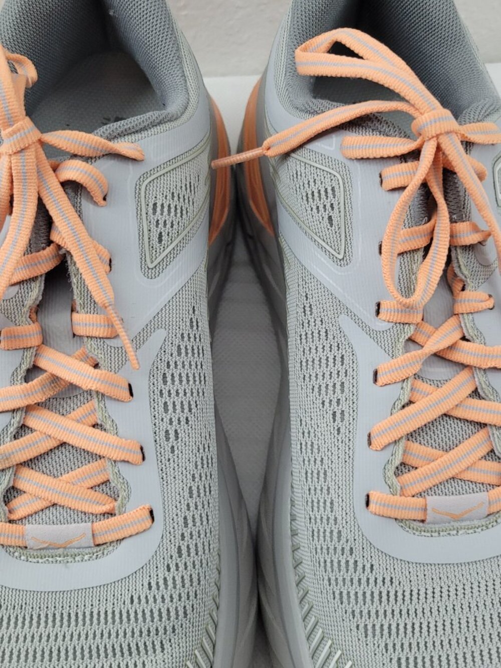 Hoka One One Bondi 7 Running Shoes Womens 11 Gray Orange Sneakers Sharkskin - Picture 5 of 14
